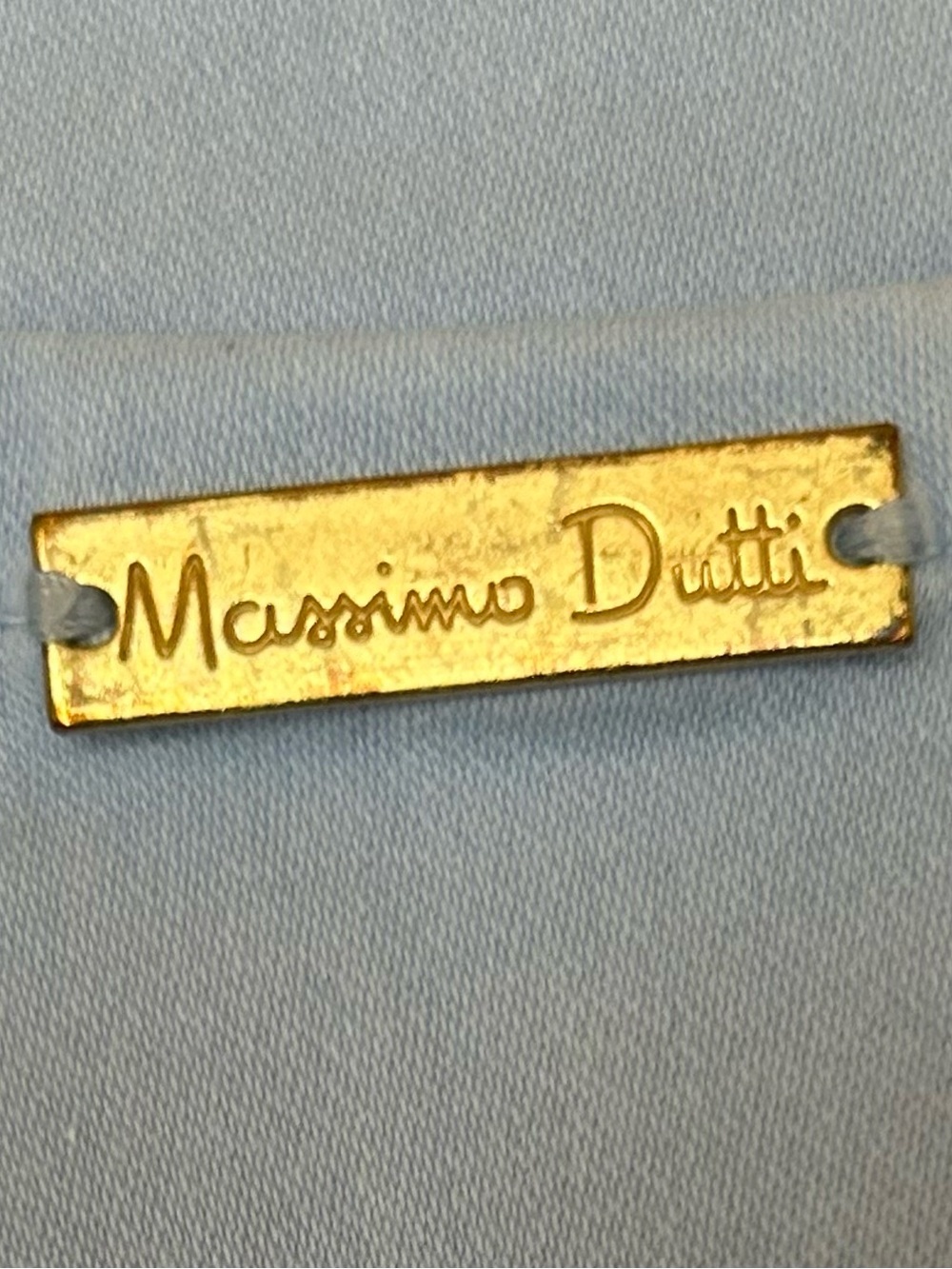 Massimo Dutti Light Blue Slim Pants with Gold Button Size 6 - Picture 4 of 6